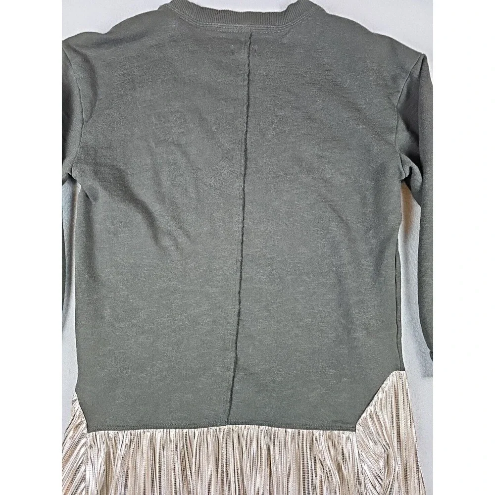 Pilcro Anthropologie Women's XXS Metallic Twofer Tunic Blouse Silver Black - Picture 10 of 12